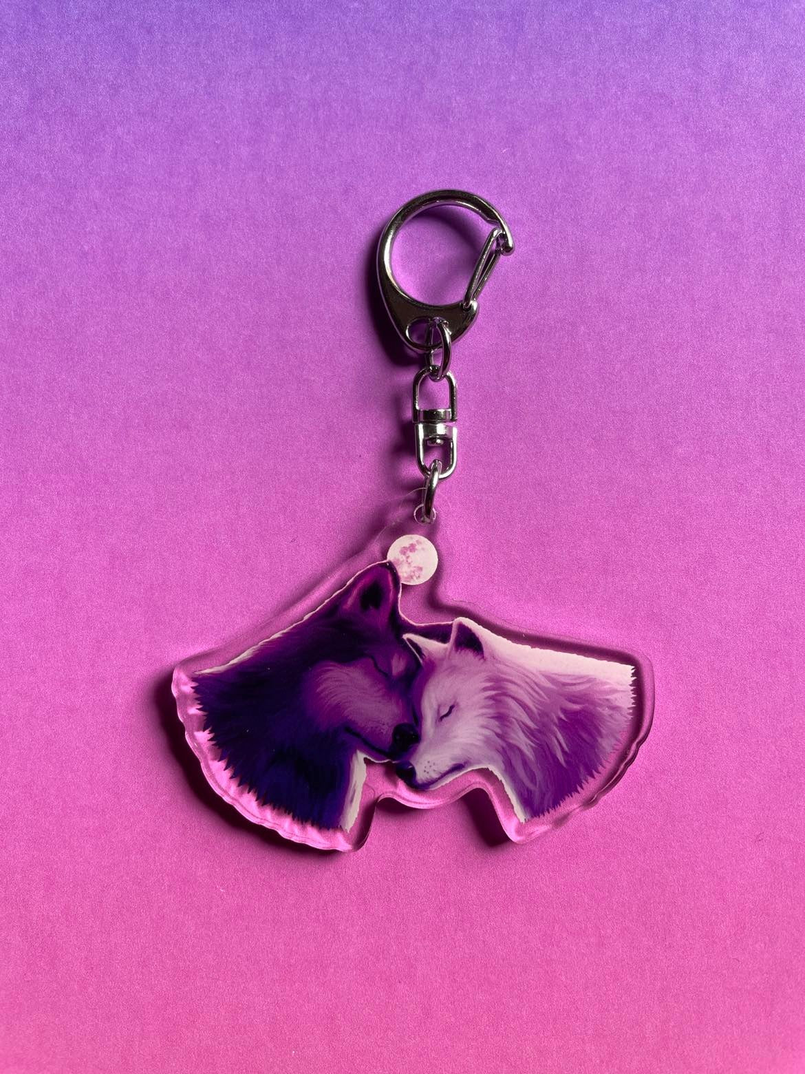 Two Wolves Keychain