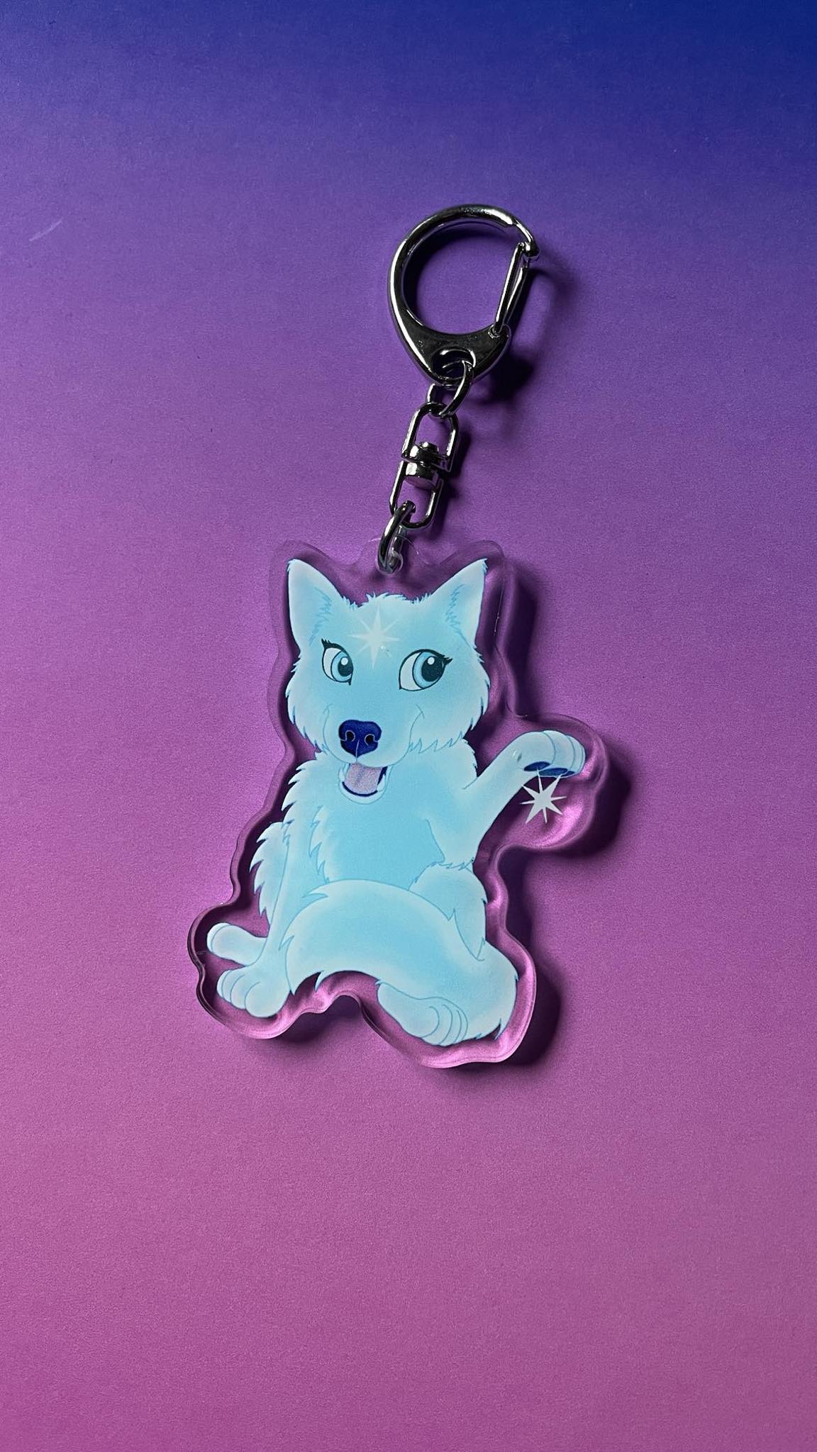 Cute Star Wolf Keychain