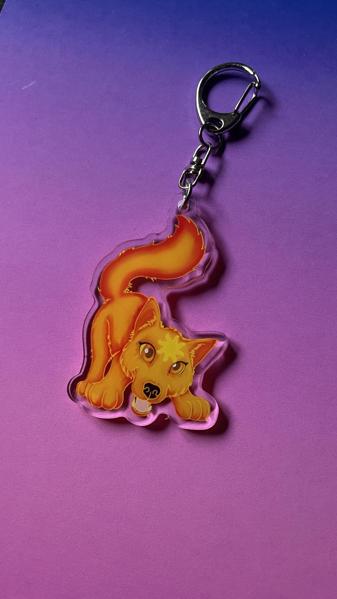 Cute Solar Wolf Keychain