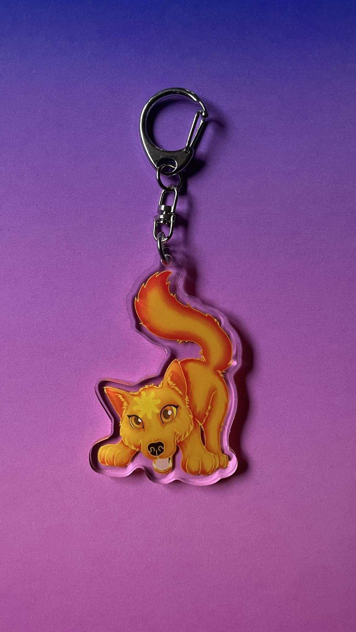 Cute Solar Wolf Keychain