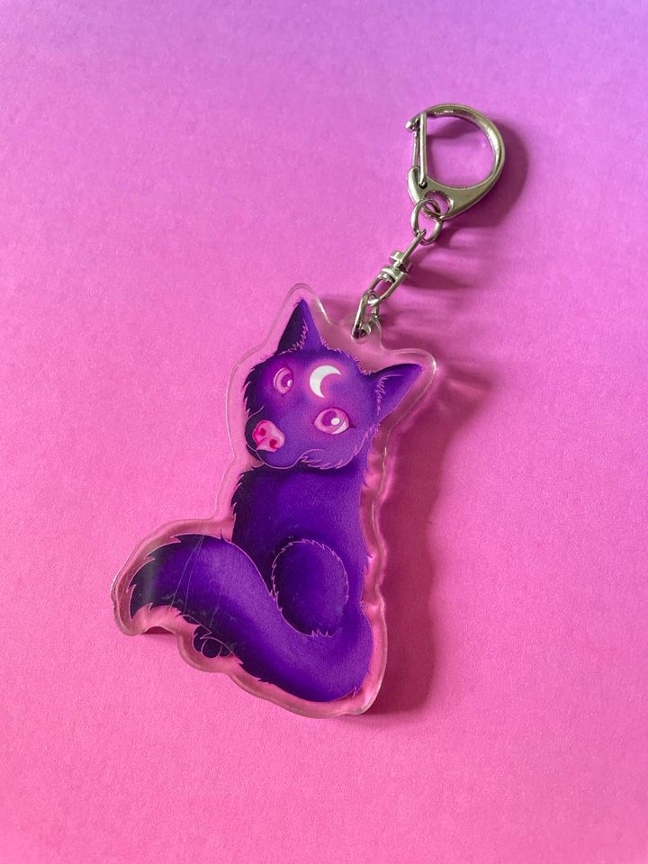 Cute Lunar Wolf Keychain