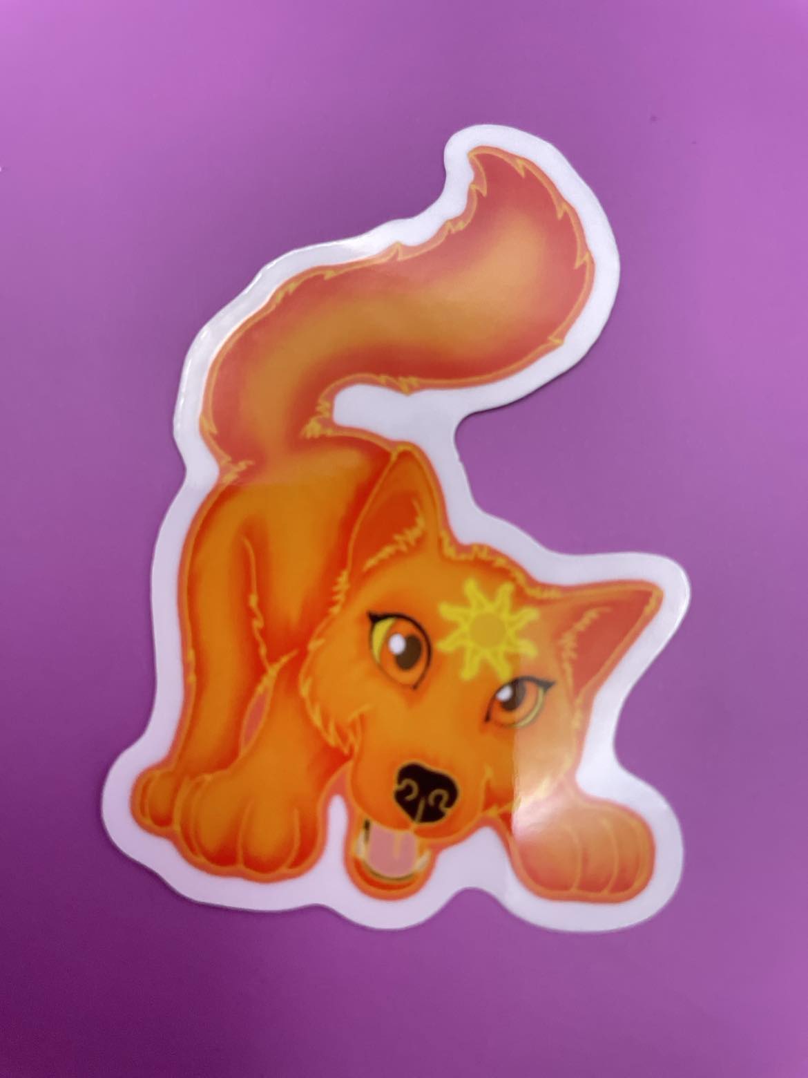 Cute Solar Wolf Sticker Shadowolf Art