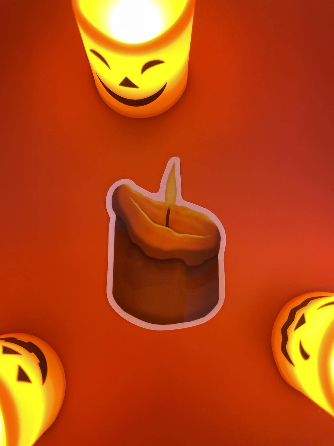 Halloween Candle Sticker Shadowolf Art