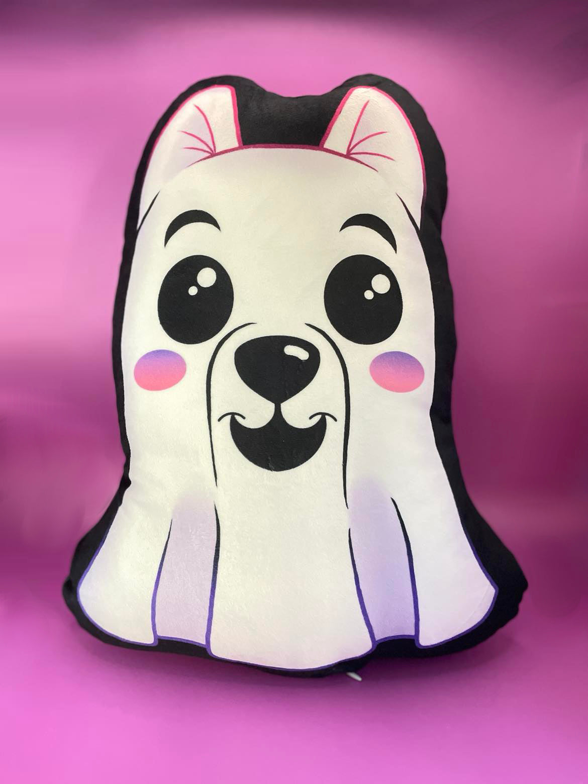 Ghost Pup Pillow Shadowolf Art