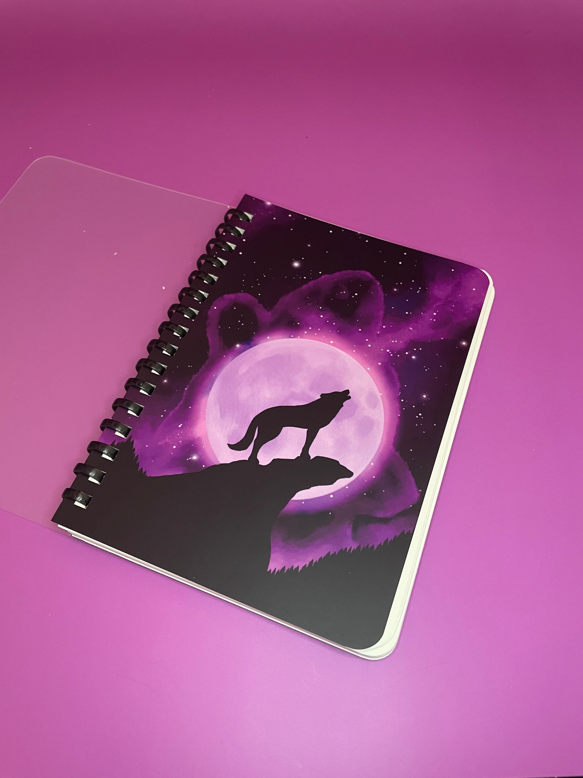 Howling at the Purple Moon Soft Ring Notebook Shadowolf Art