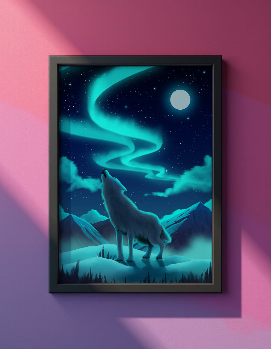 Aurora Wolf Art Print Shadowolf Art