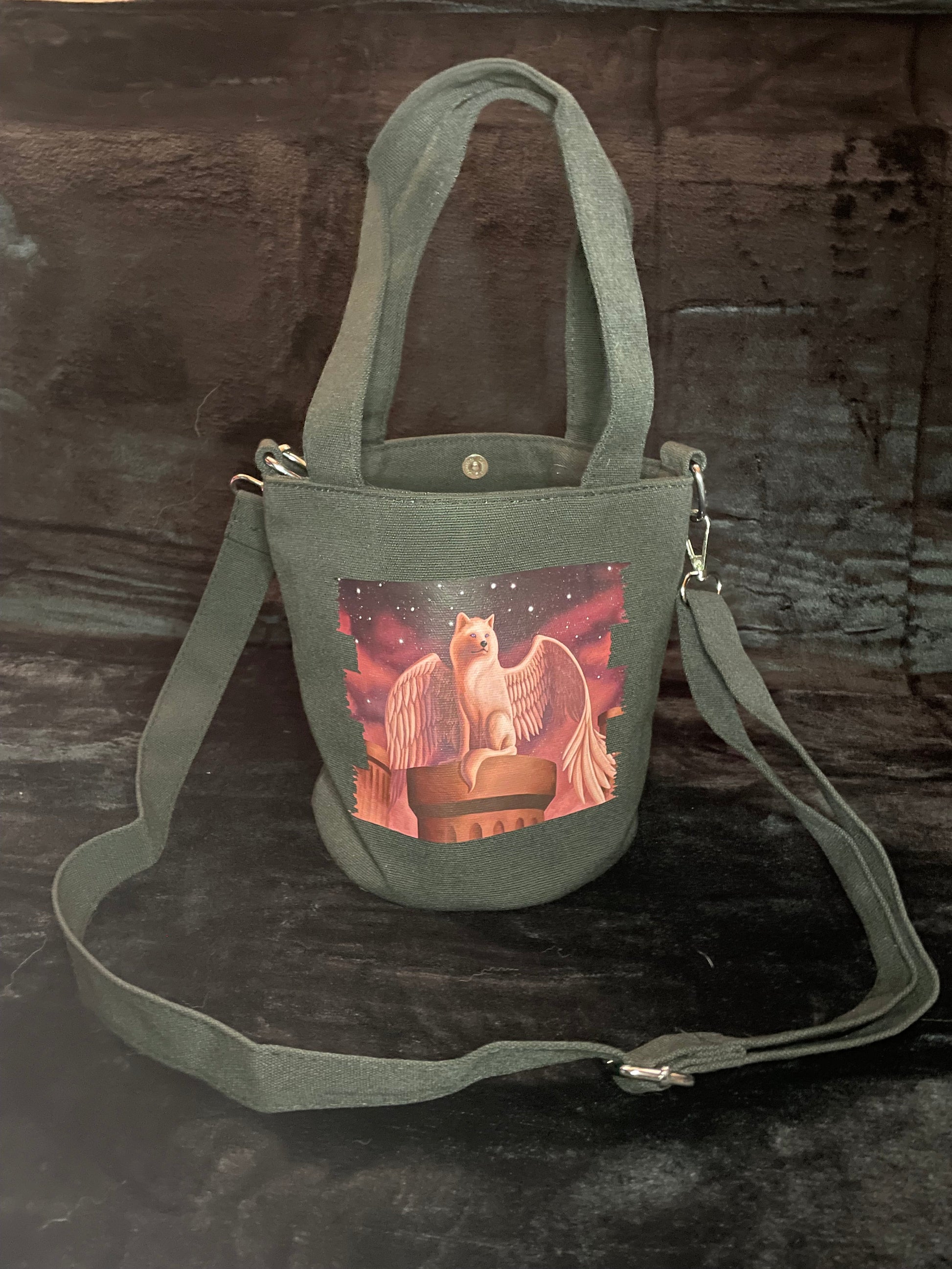 Ethereal Guardian Canvas Bag Shadowolf Art