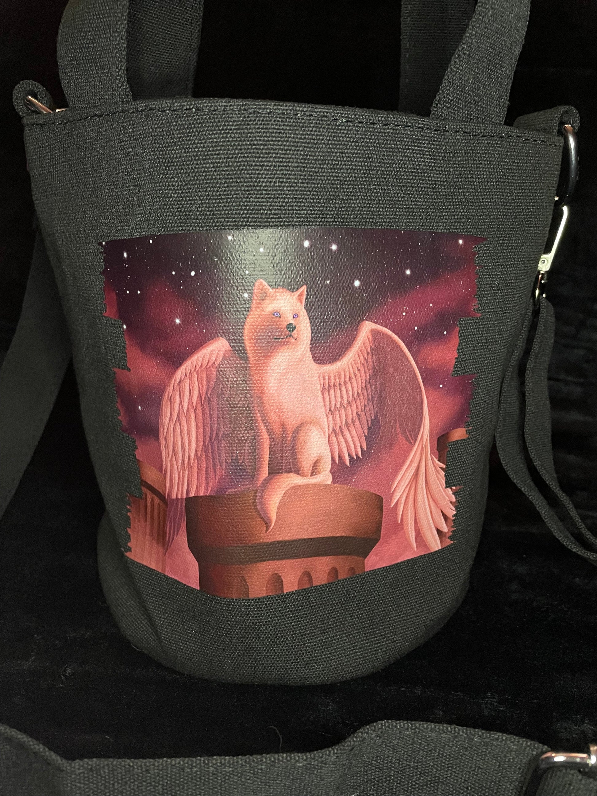 Ethereal Guardian Canvas Bag Shadowolf Art