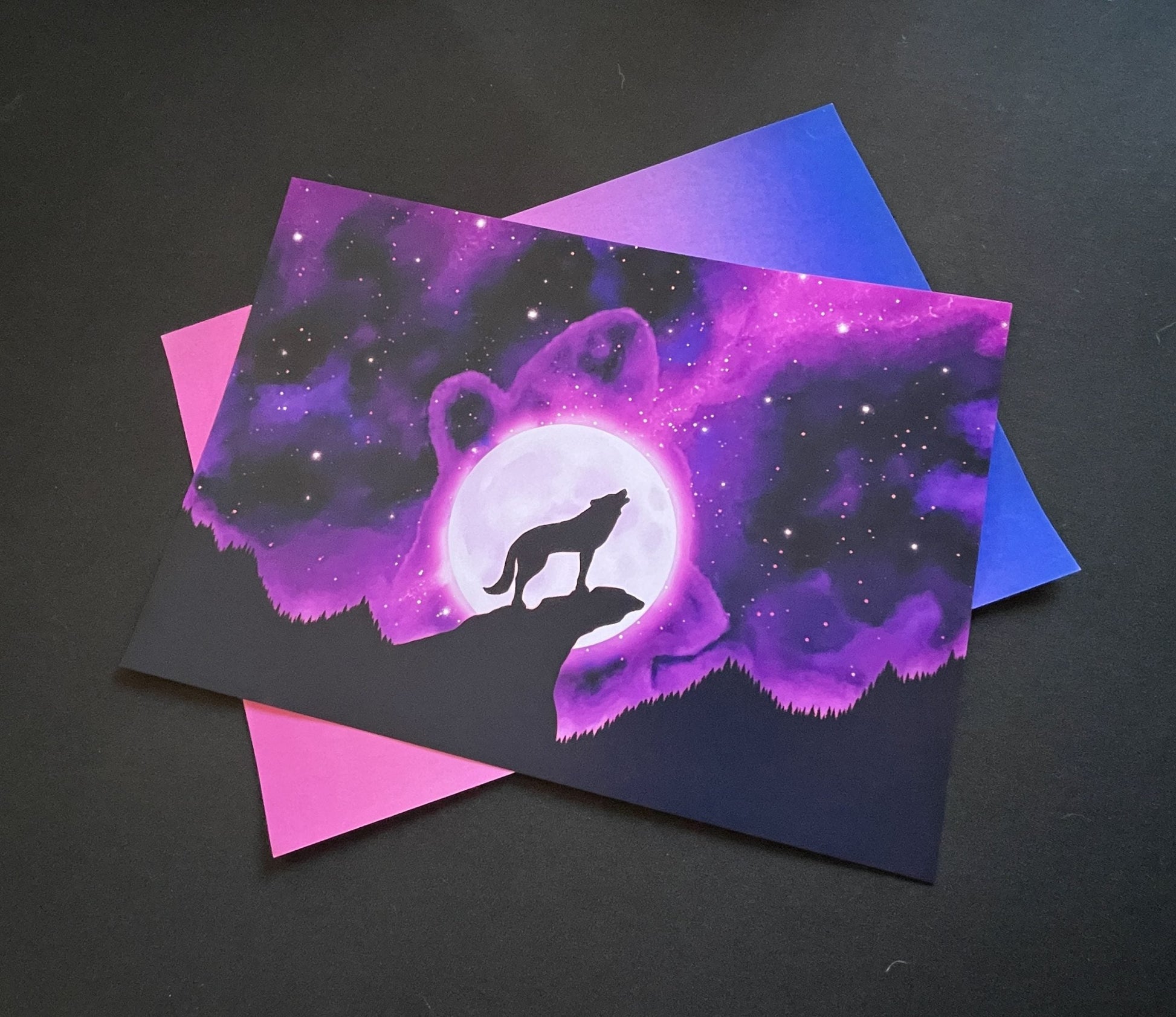 Howling at the Purple Moon Art Print Shadowolf Art