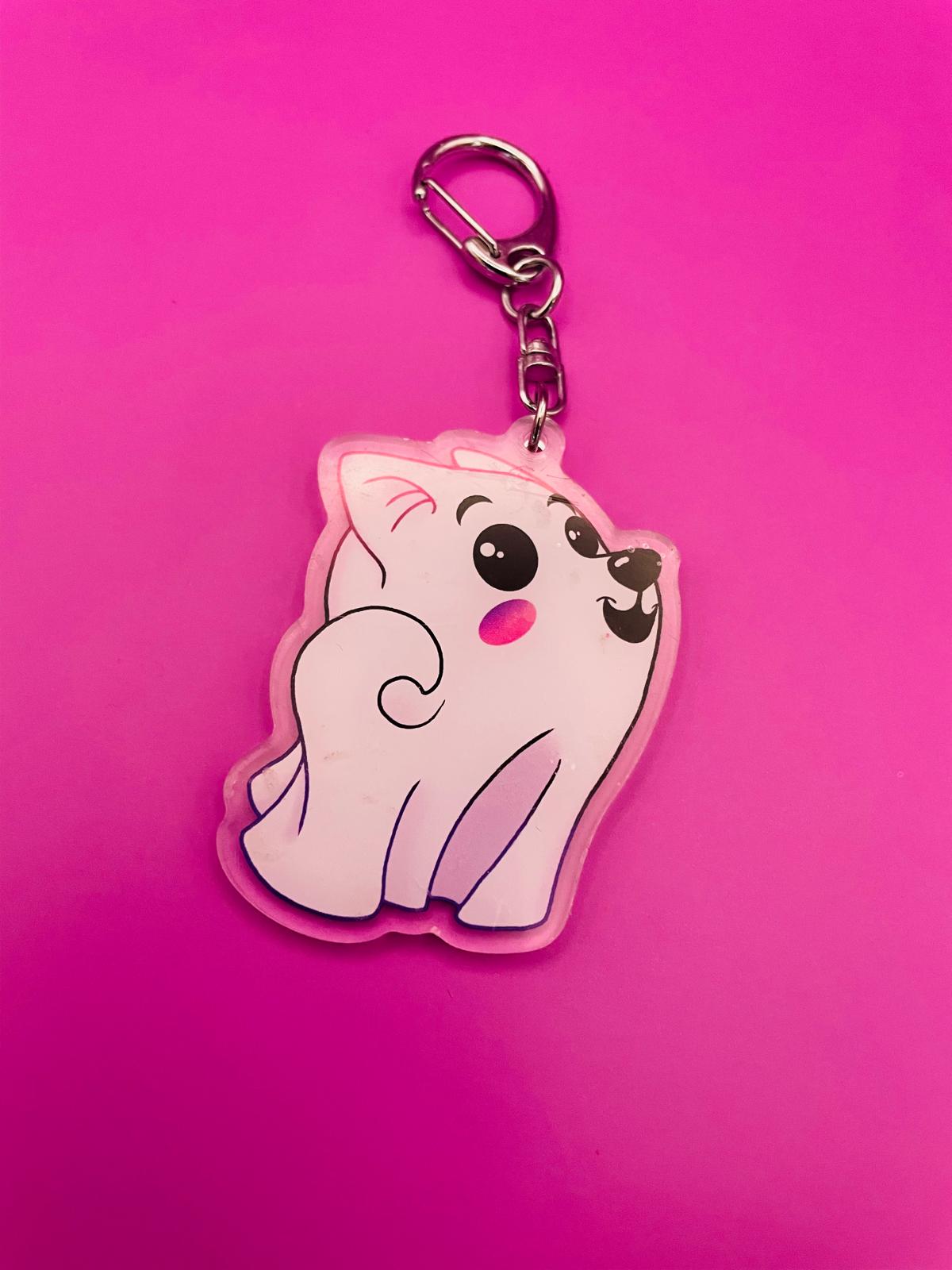 Ghost Pup Tail Keychain