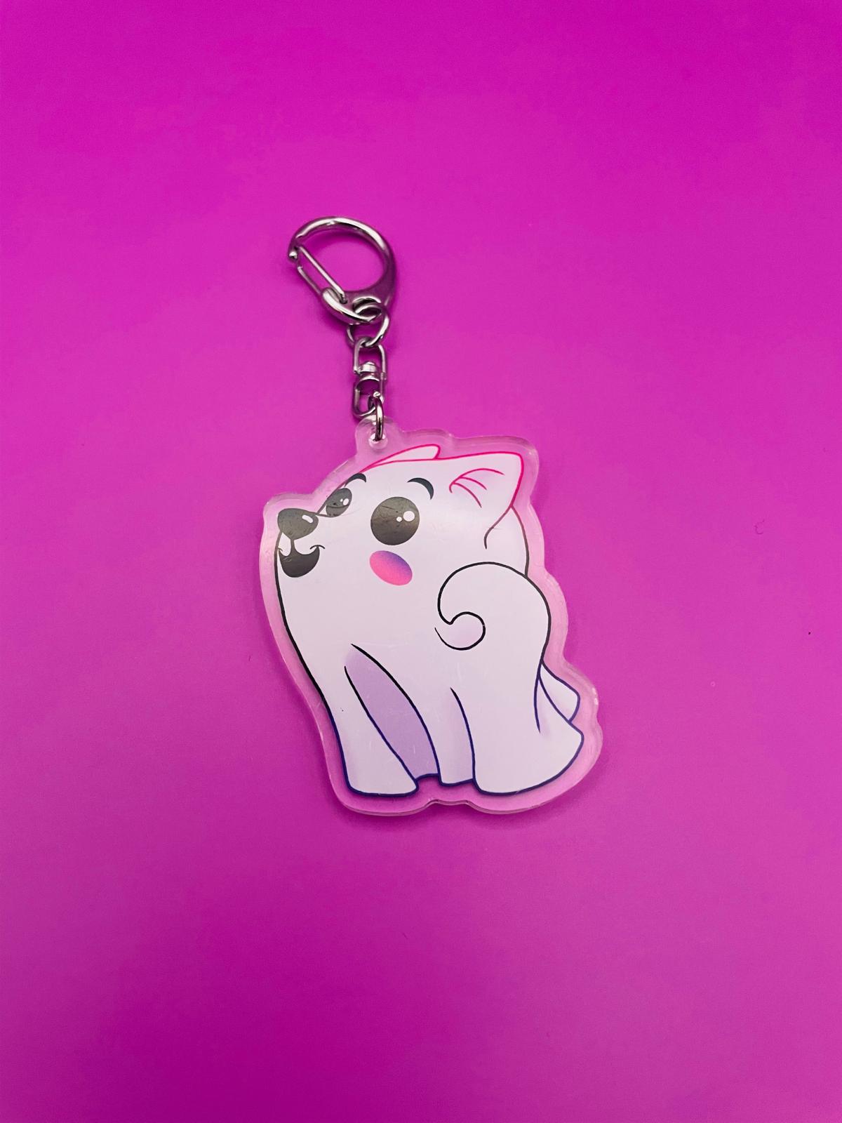 Ghost Pup Tail Keychain