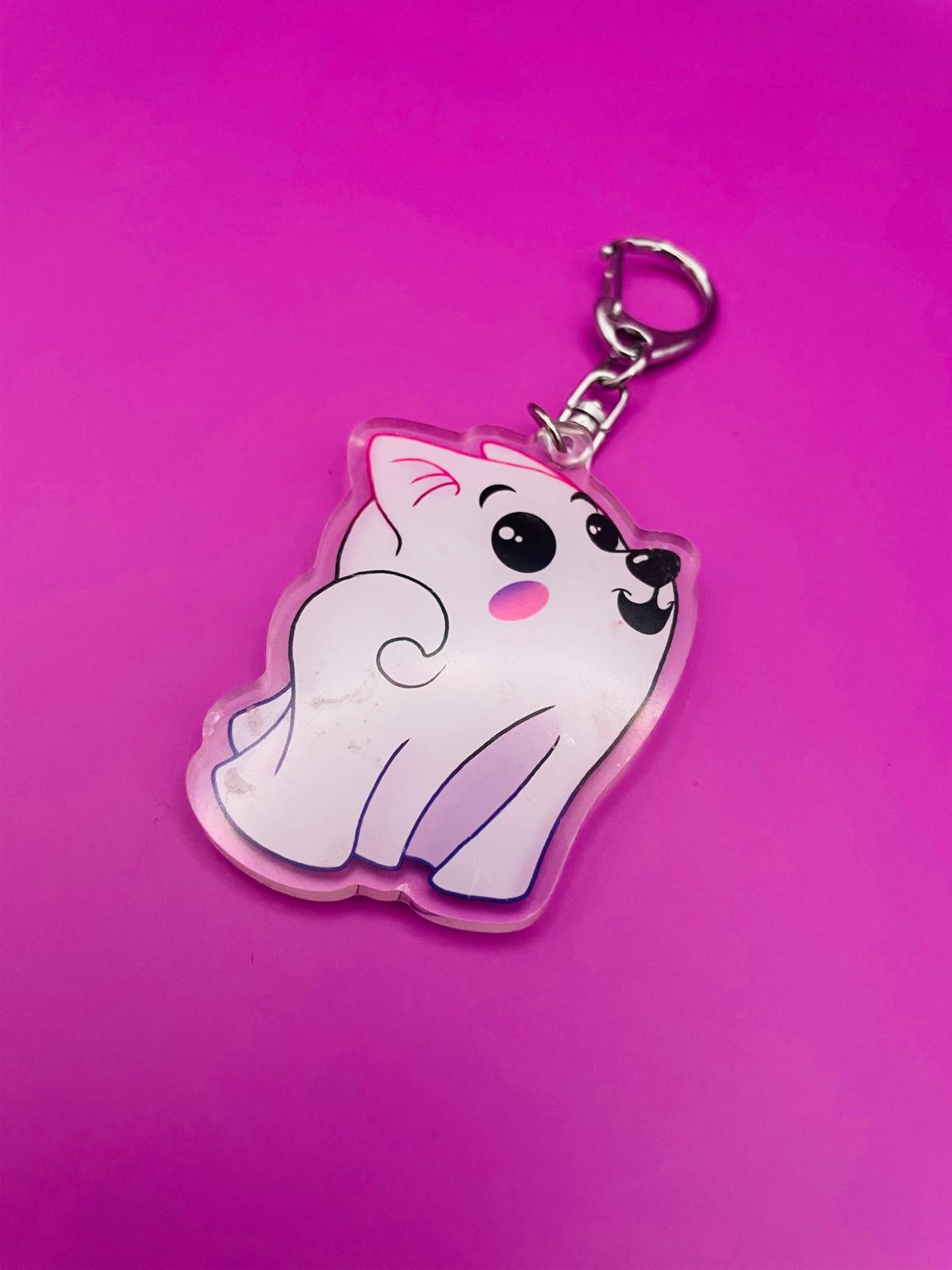 Ghost Pup Tail Keychain