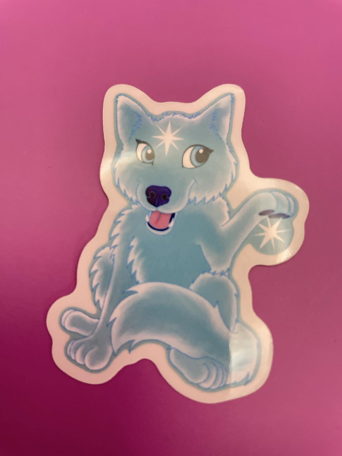 Cute Star Wolf Sticker image 0