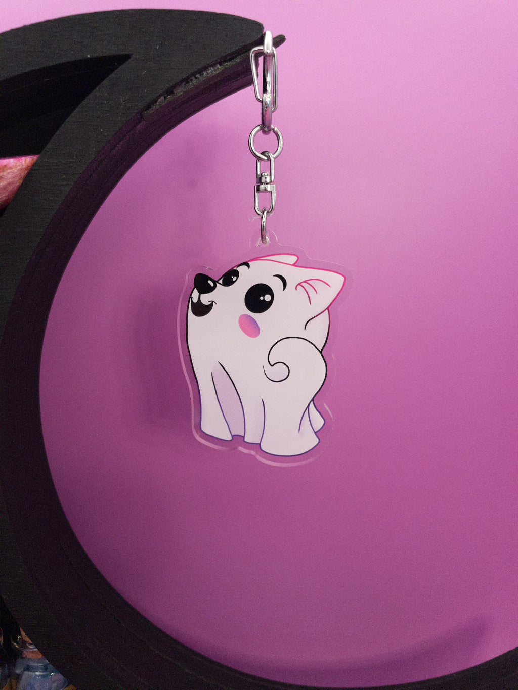 Ghost Pup Tail Keychain Shadowolf Art