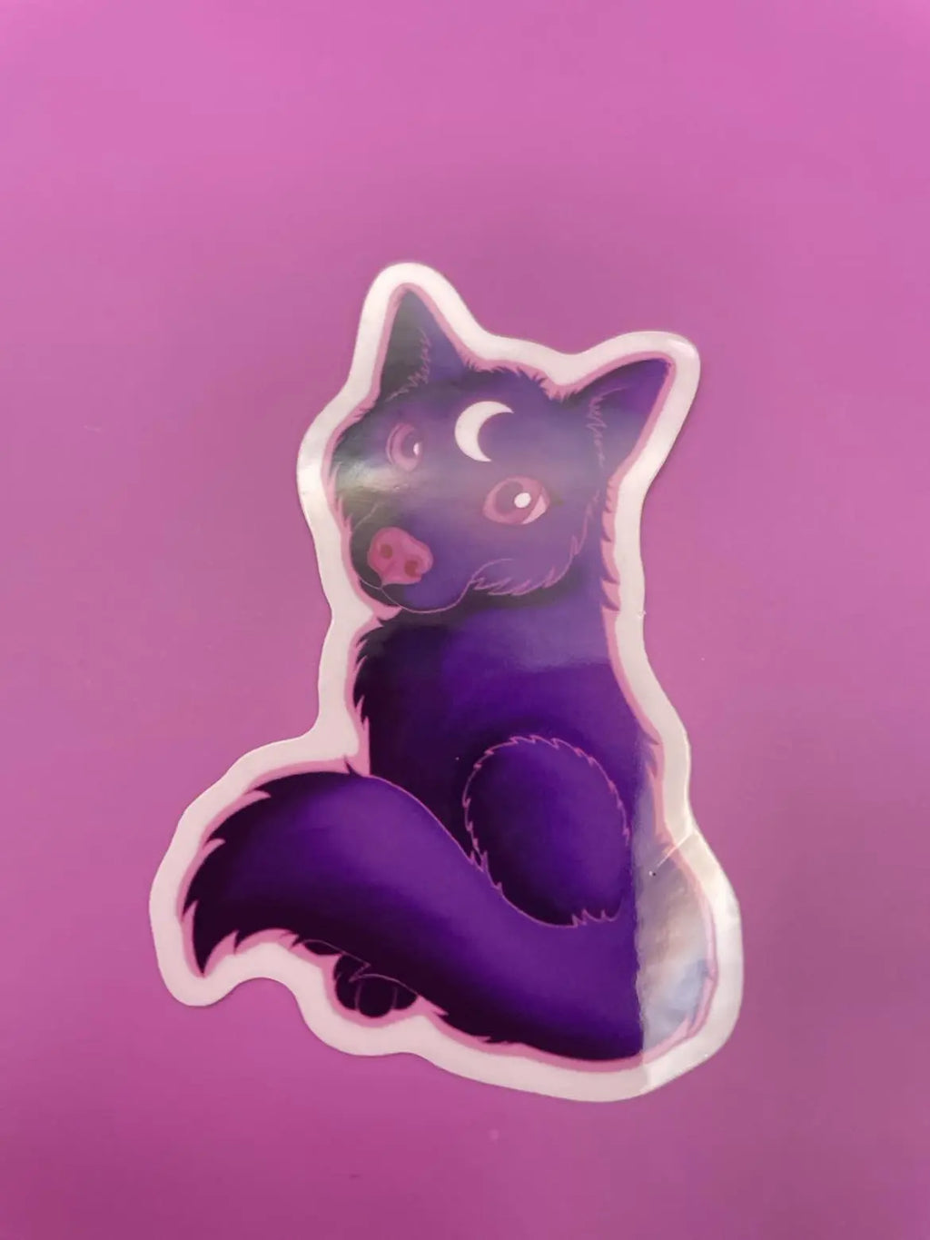 Cute Lunar Wolf Sticker image 0