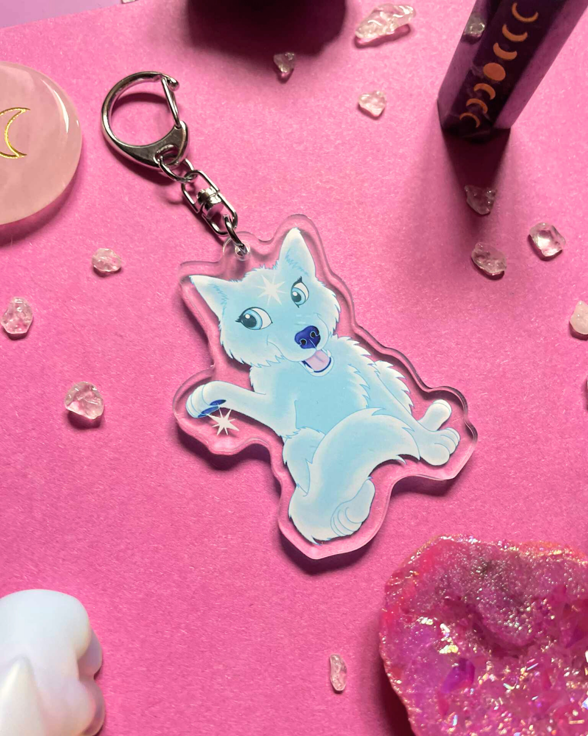 Cute Star Wolf - Wolf Keychain Shadowolf Art