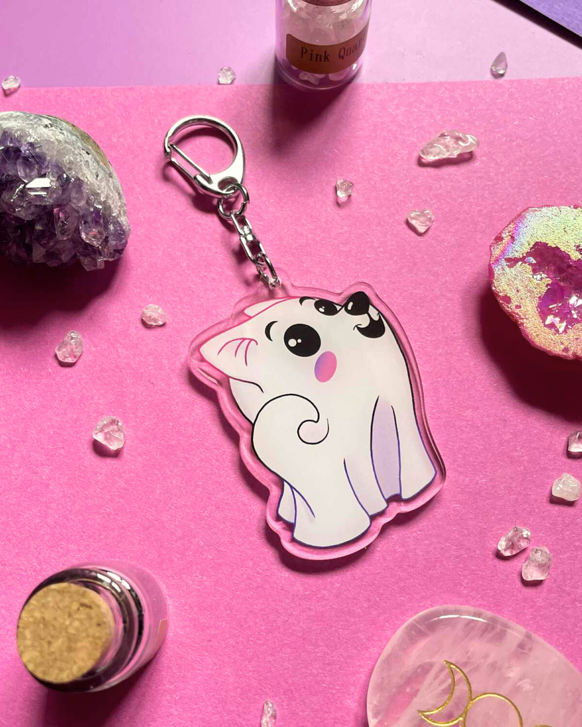 Ghost Pup Tail - Fantasy Keychain Shadowolf Art