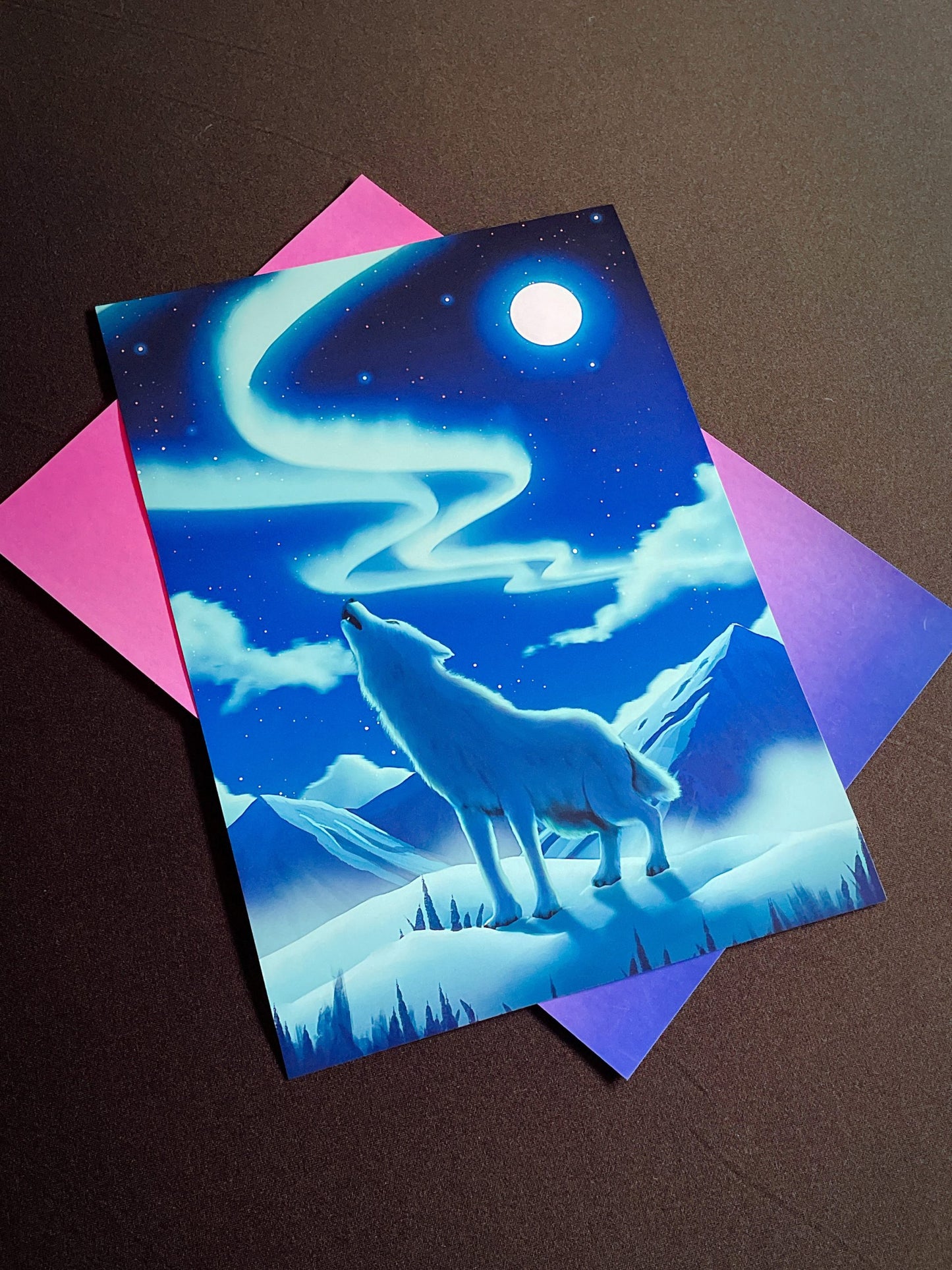 Aurora Wolf Art Print