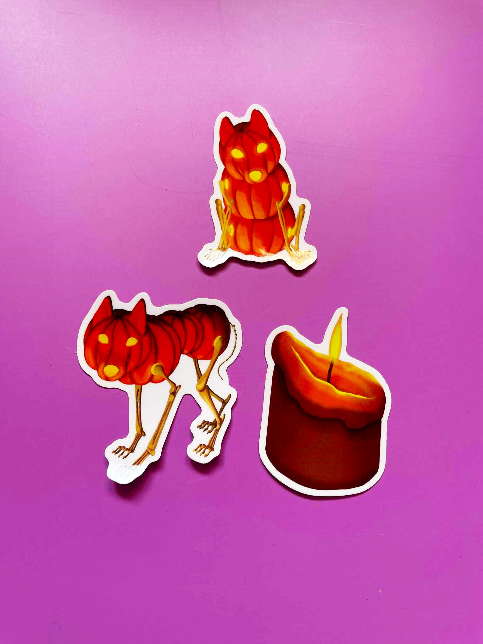 Pack of 3 Halloween Fantasy Stickers Shadowolf Art
