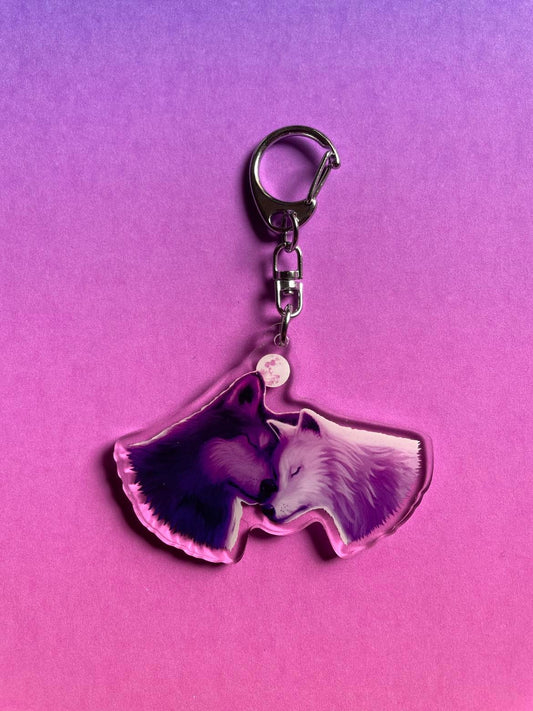 Two Wolves Charm / Keyring