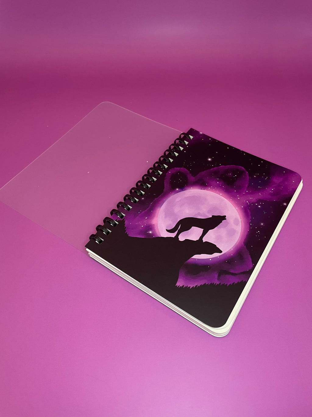 Howling at the Purple Moon Soft Ring Notebook Shadowolf Art