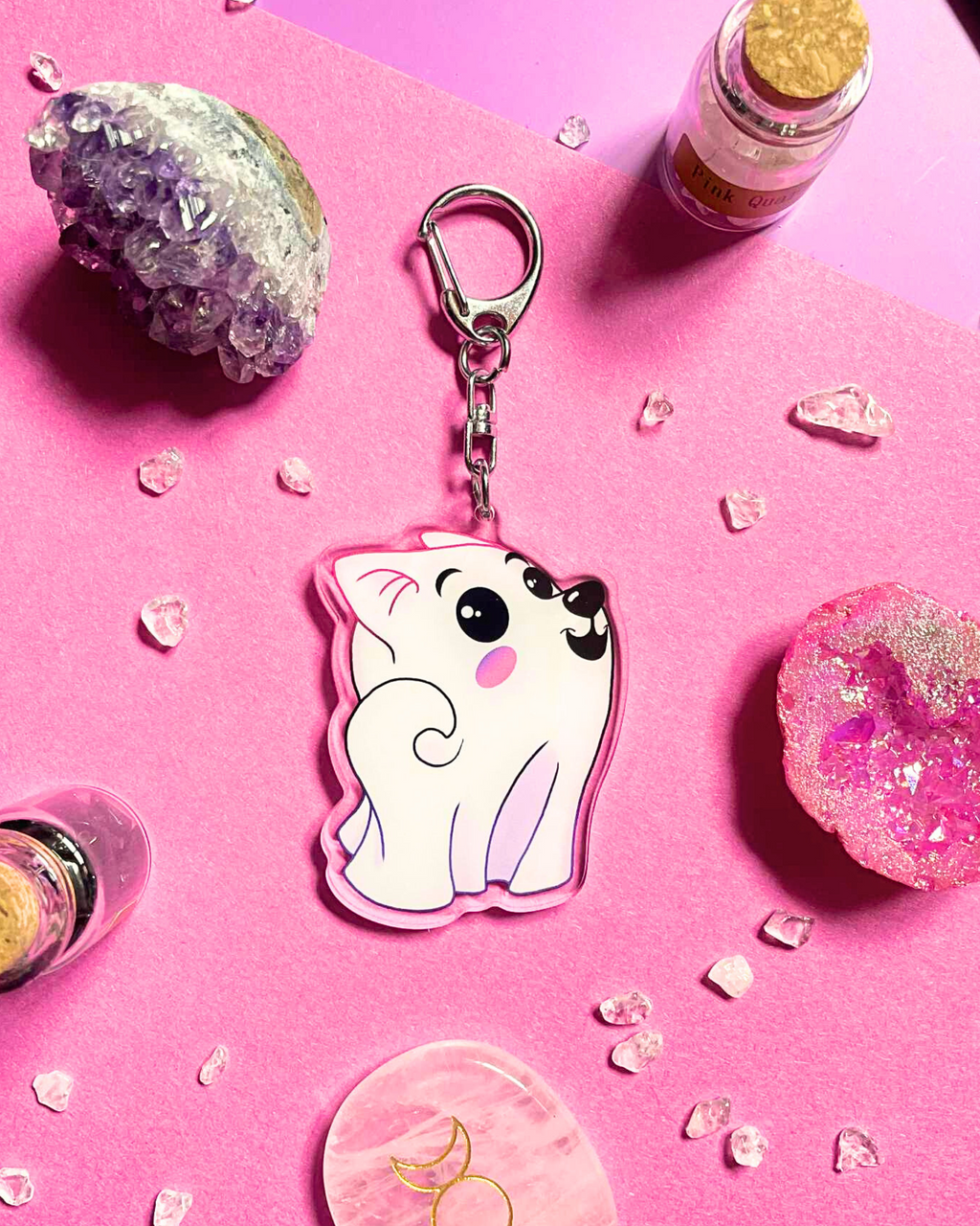 Ghost Pup Tail - Fantasy Keychain Shadowolf Art
