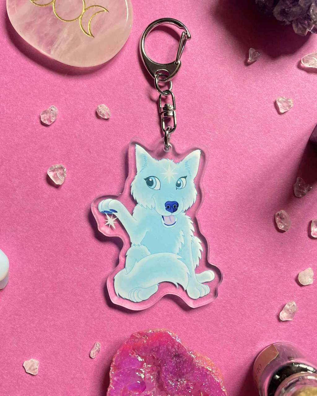 Cute Star Wolf - Wolf Keychain Shadowolf Art