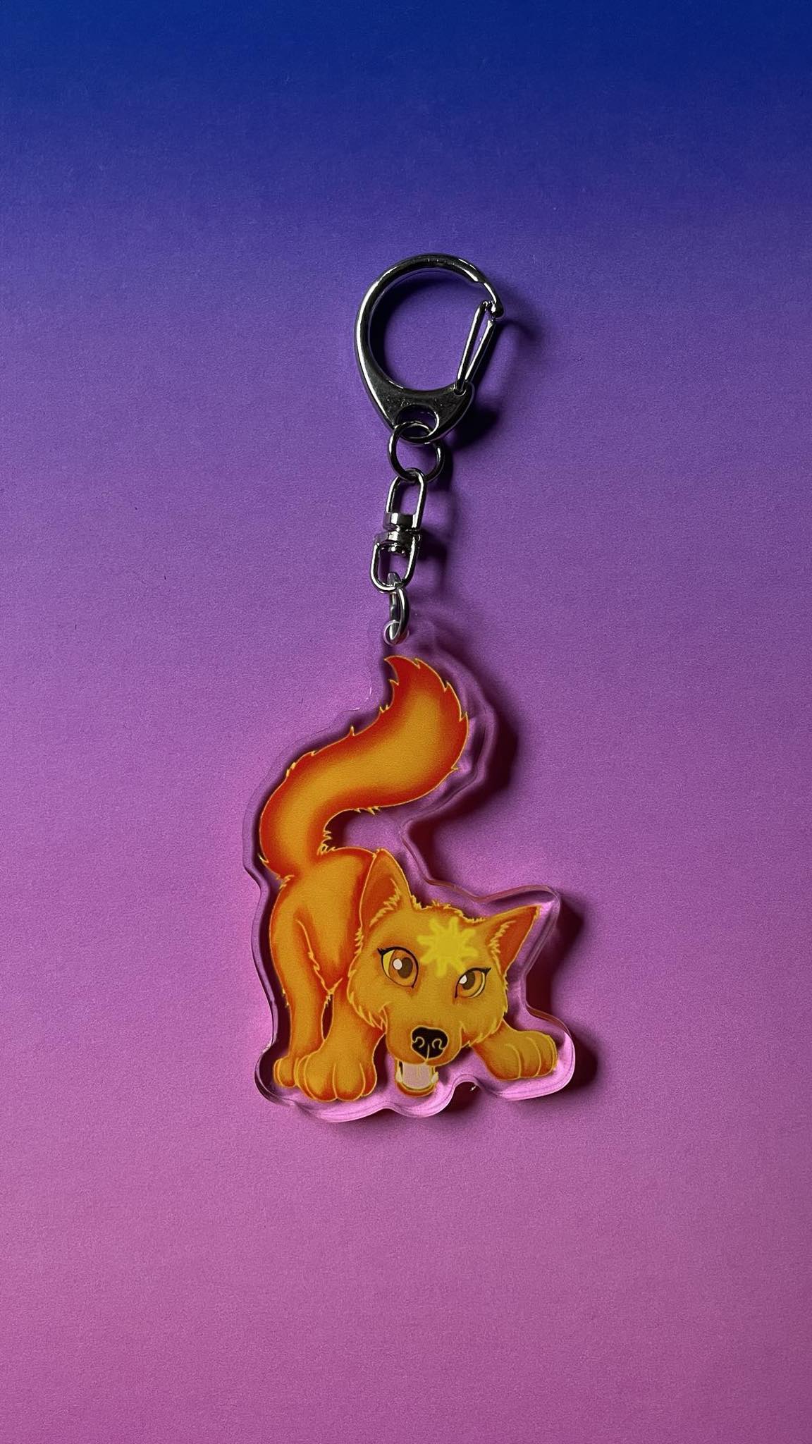 Cute Solar Wolf Charm / Keyring