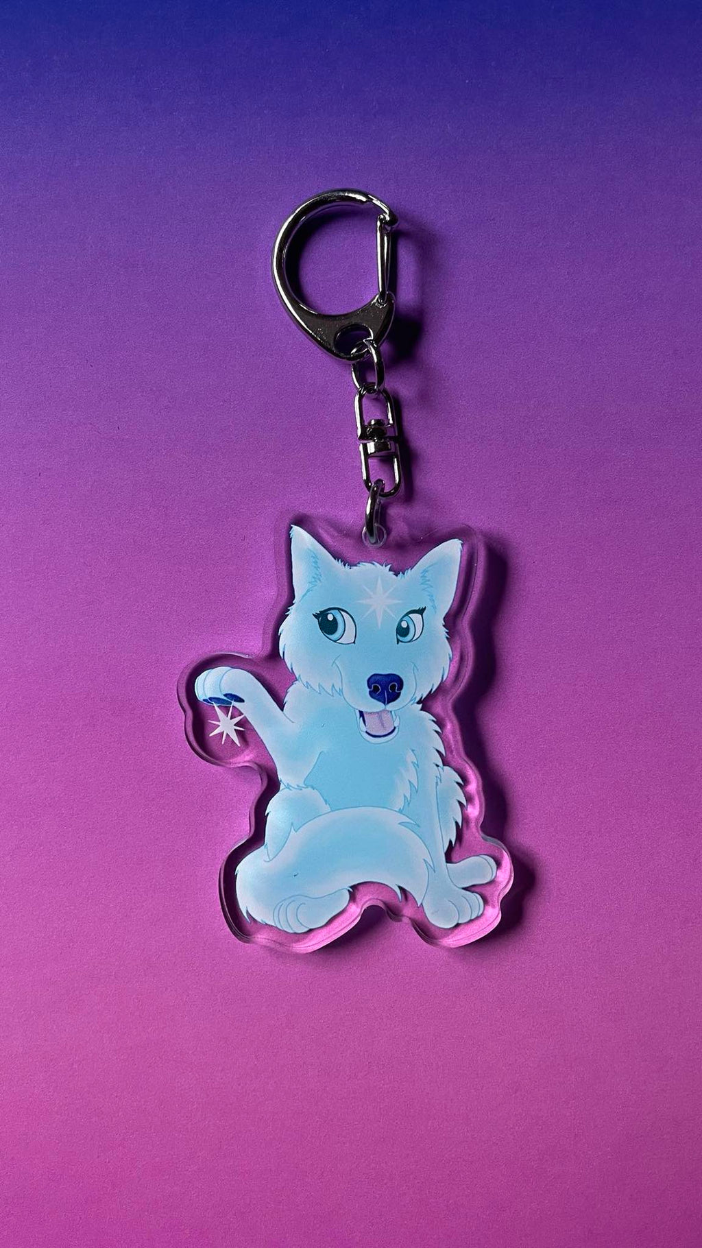 Cute Star Wolf Keychain