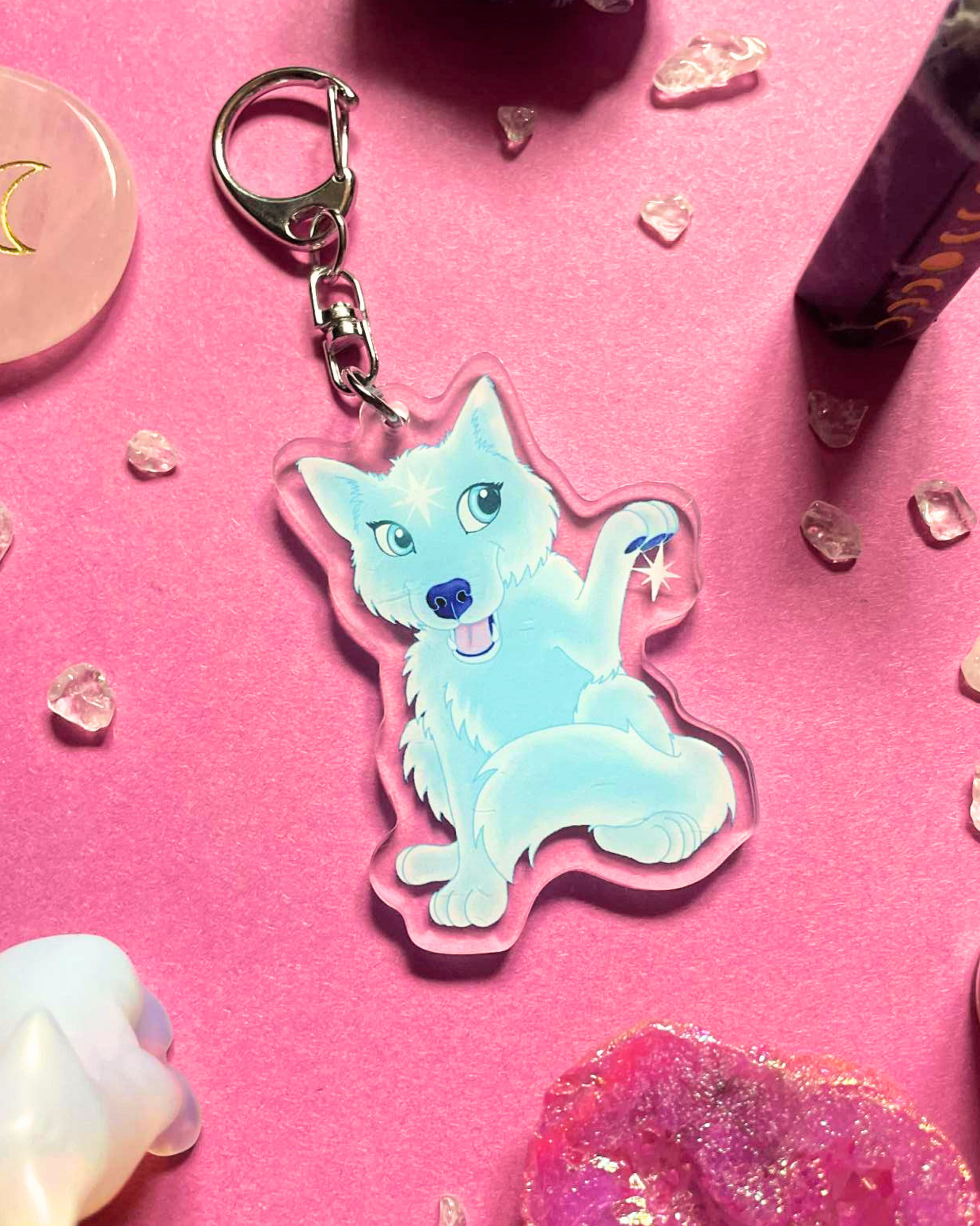 Cute Star Wolf - Wolf Keychain Shadowolf Art