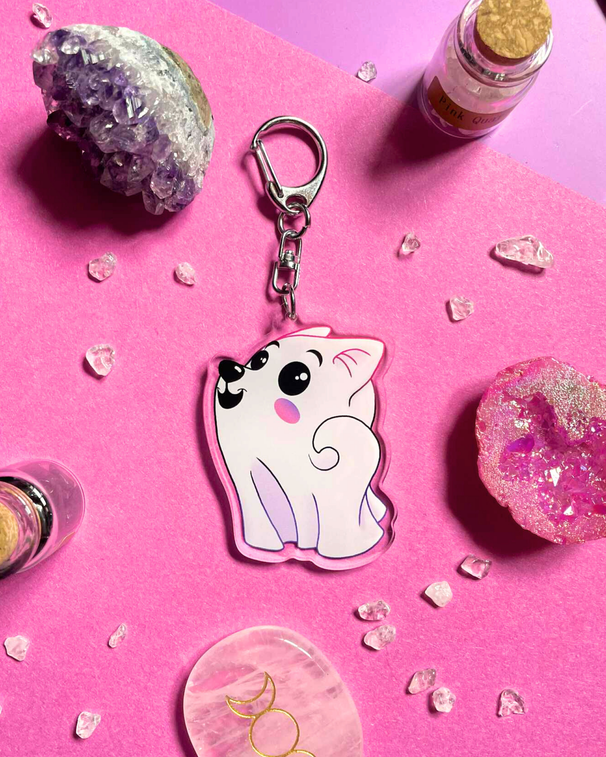 Ghost Pup Tail - Fantasy Keychain Shadowolf Art