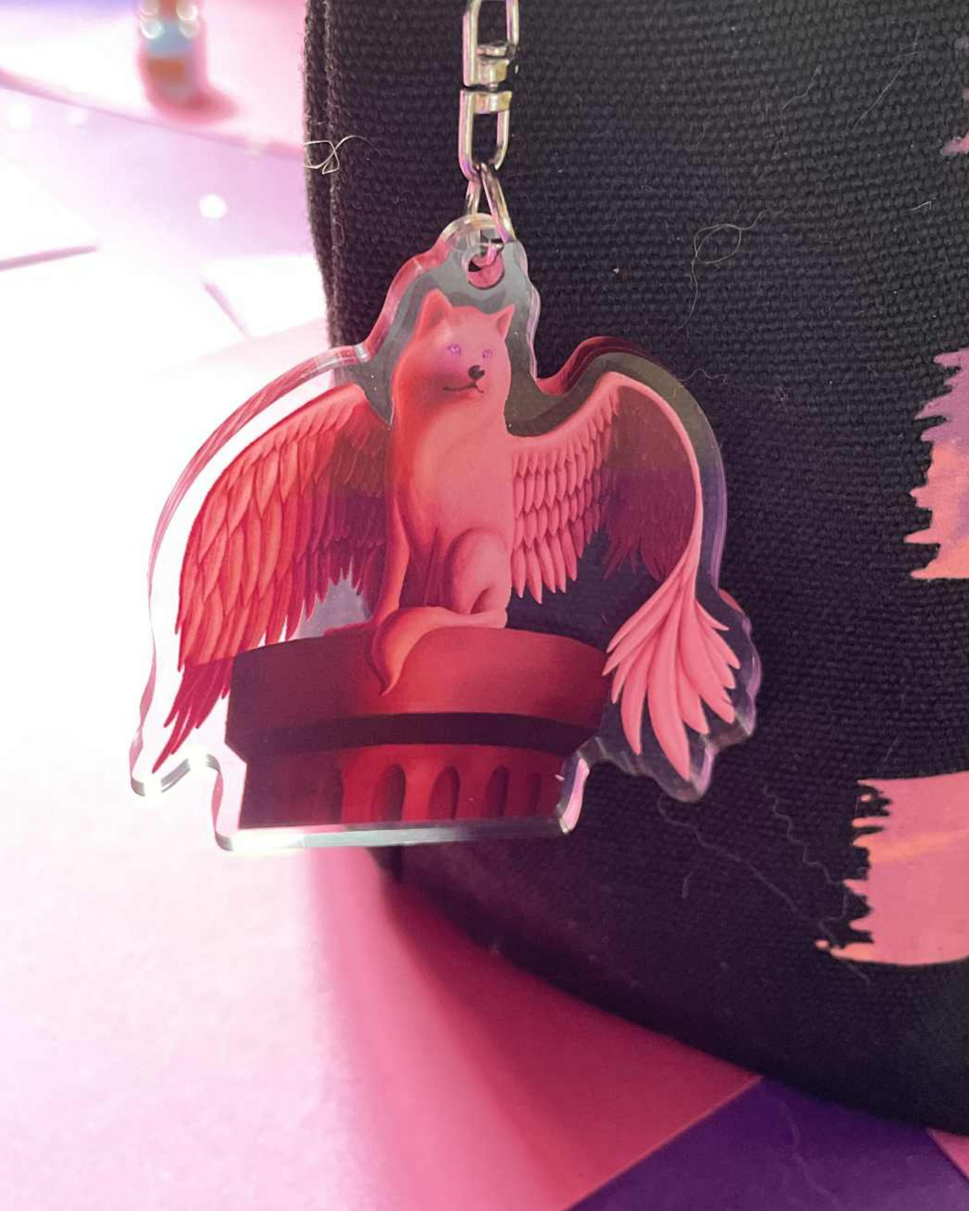 Ethereal Guardian - Wolf Keychain Shadowolf Art
