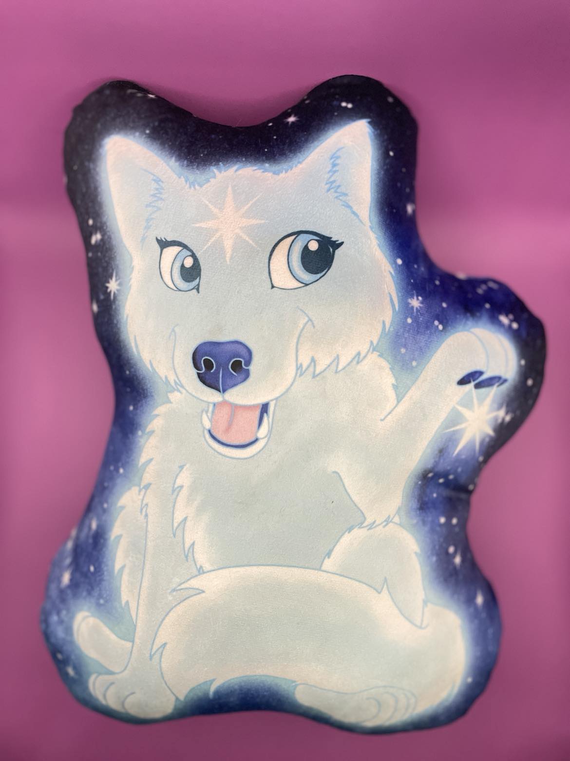 Cute Star Wolf Pillow Shadowolf Art