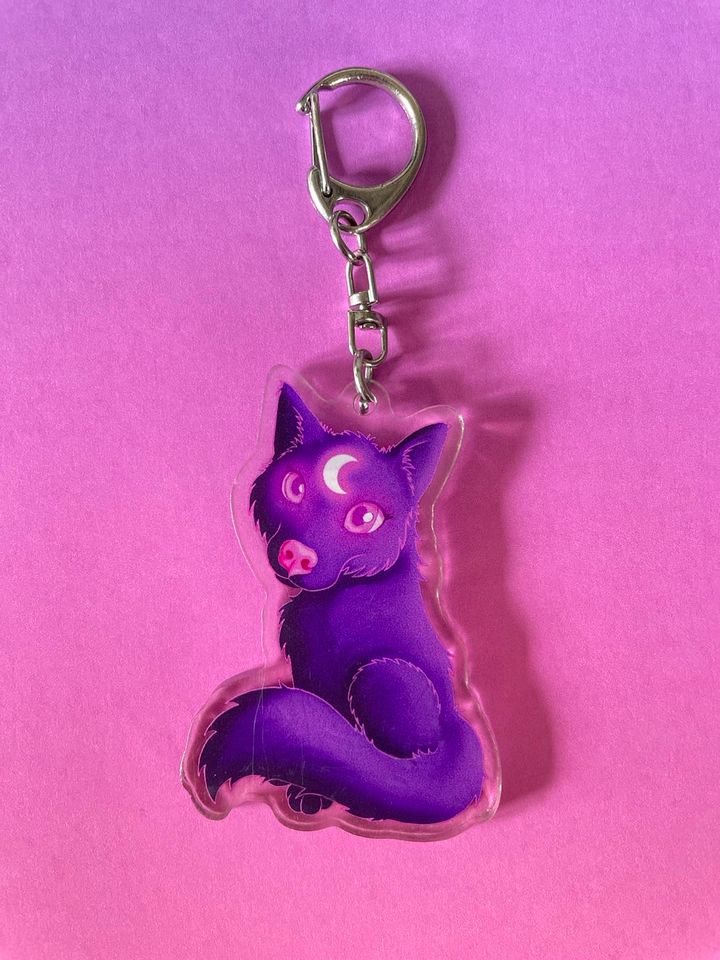 Cute Lunar Wolf Charm / Keyring