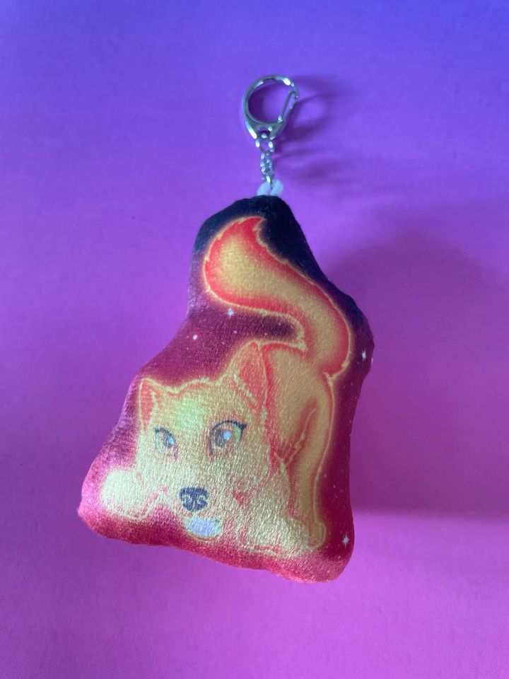 Cute Solar Wolf Pillow Keychain Shadowolf Art
