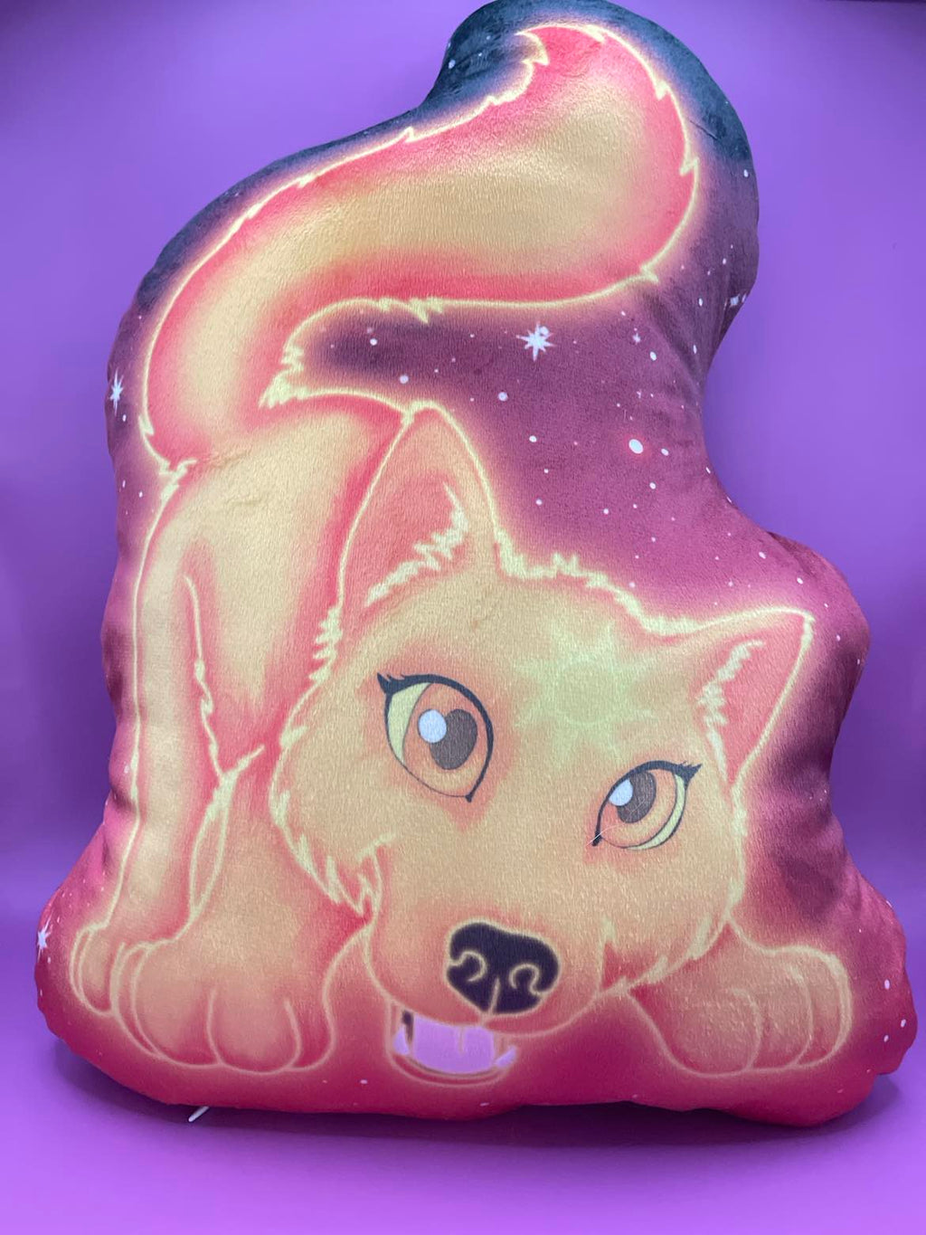 Cute Solar Wolf Pillow Shadowolf Art