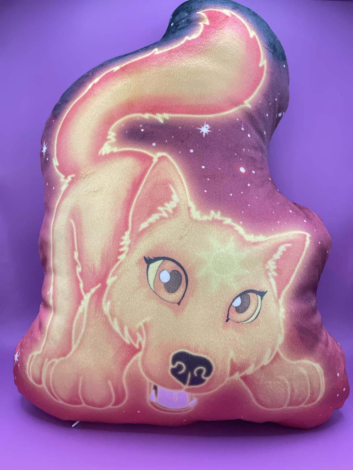 Cute Solar Wolf Pillow Shadowolf Art