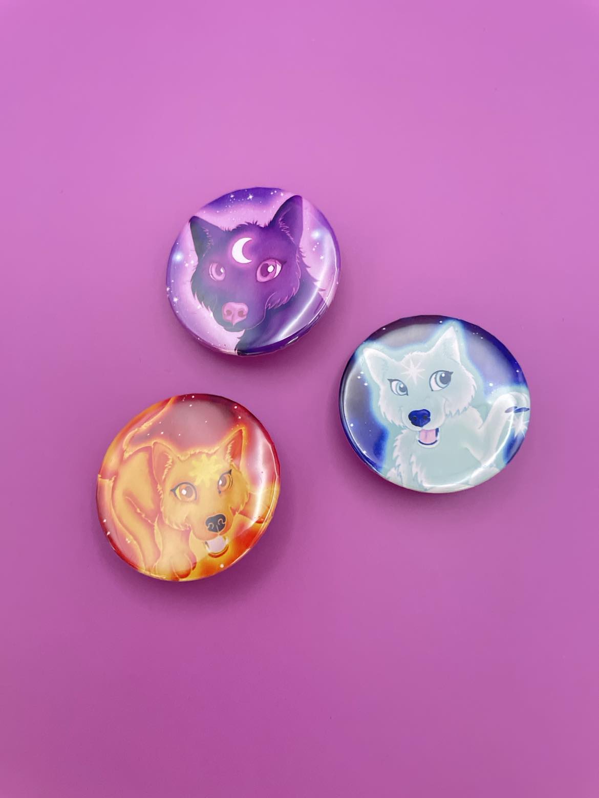Cute Wolf Badge Pack Shadowolf Art