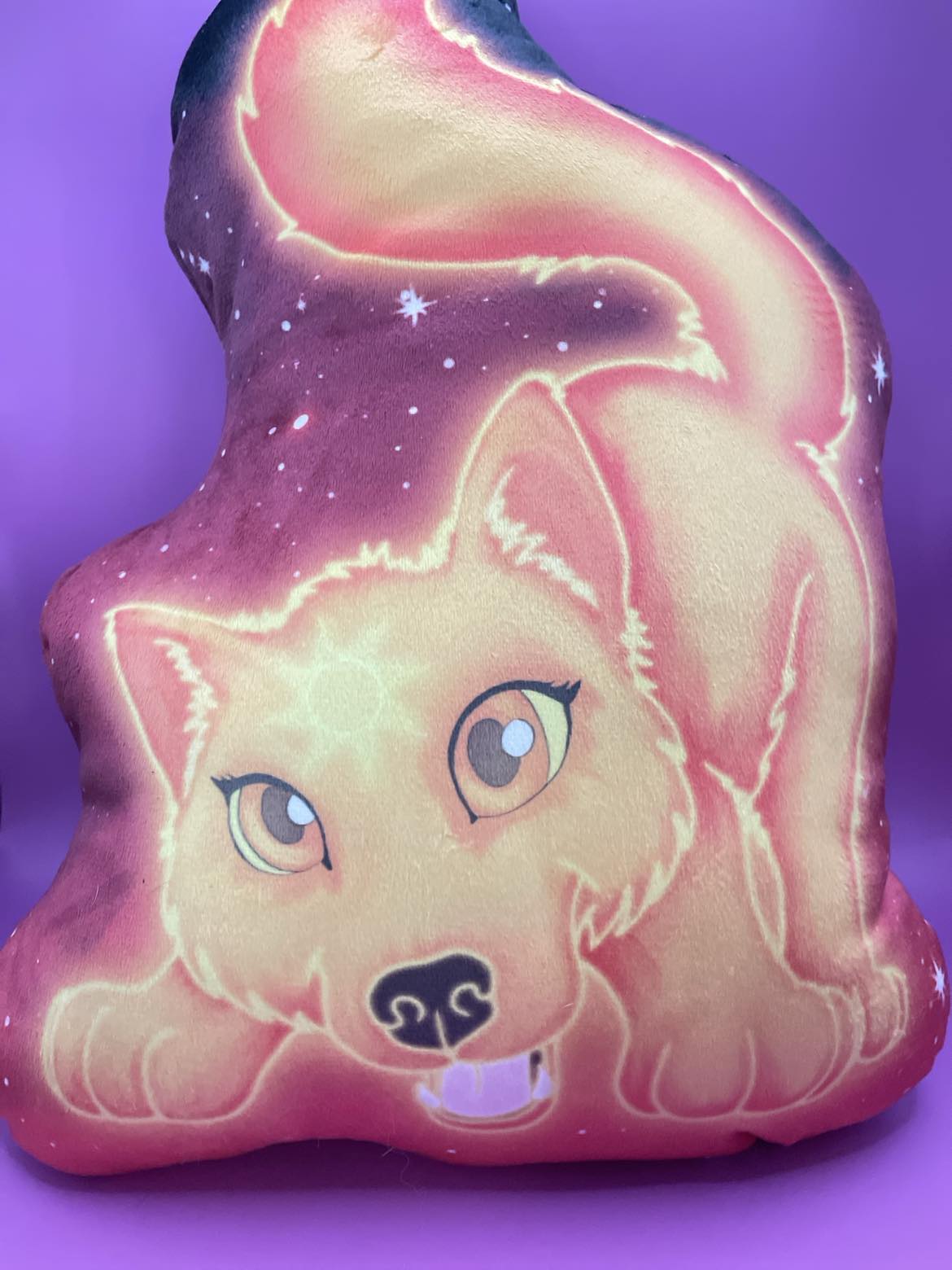 Cute Solar Wolf Pillow Shadowolf Art