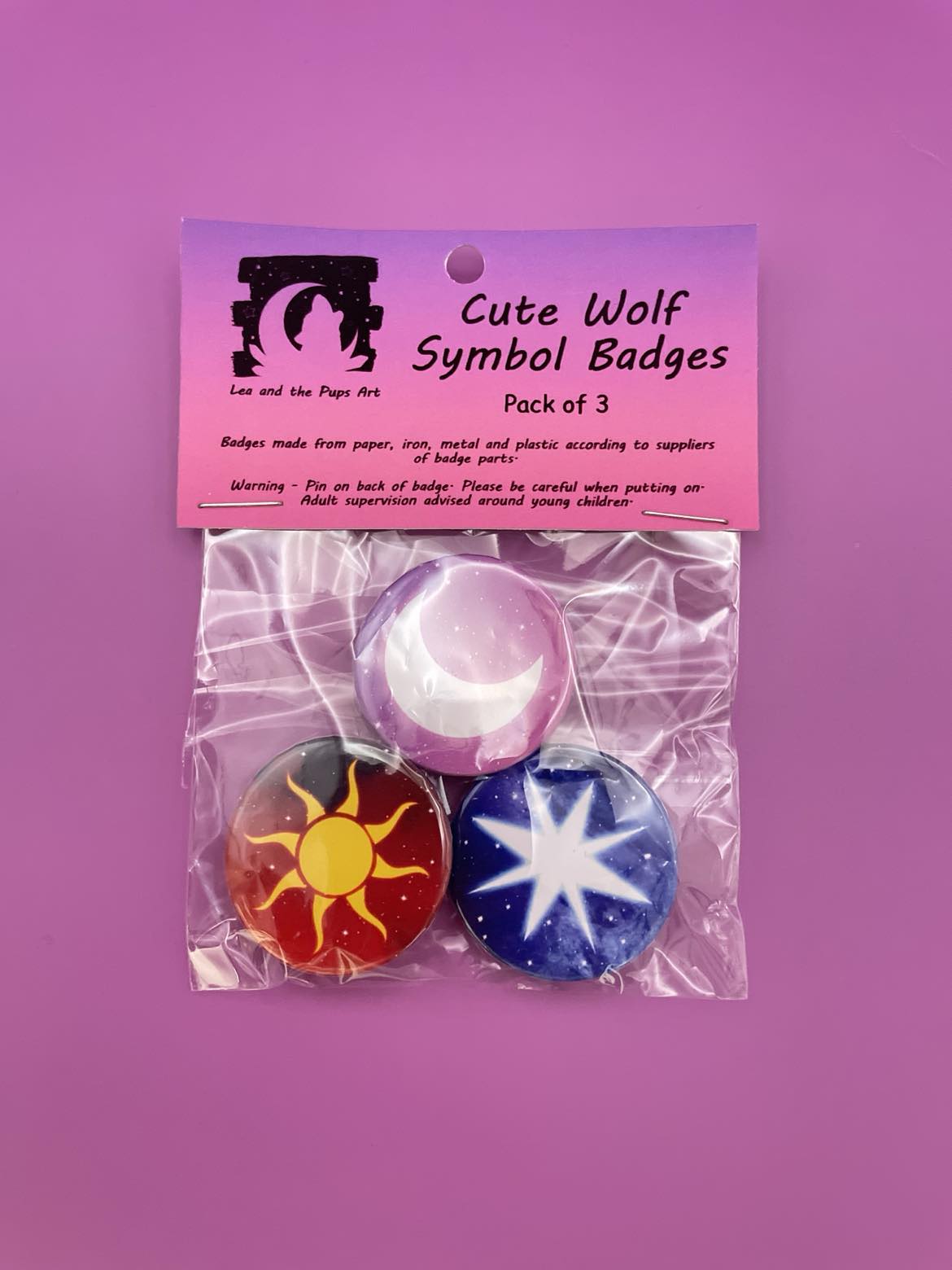 Cute Wolf Symbols Badge Pack