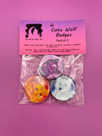 Cute Wolf Badge Pack Shadowolf Art
