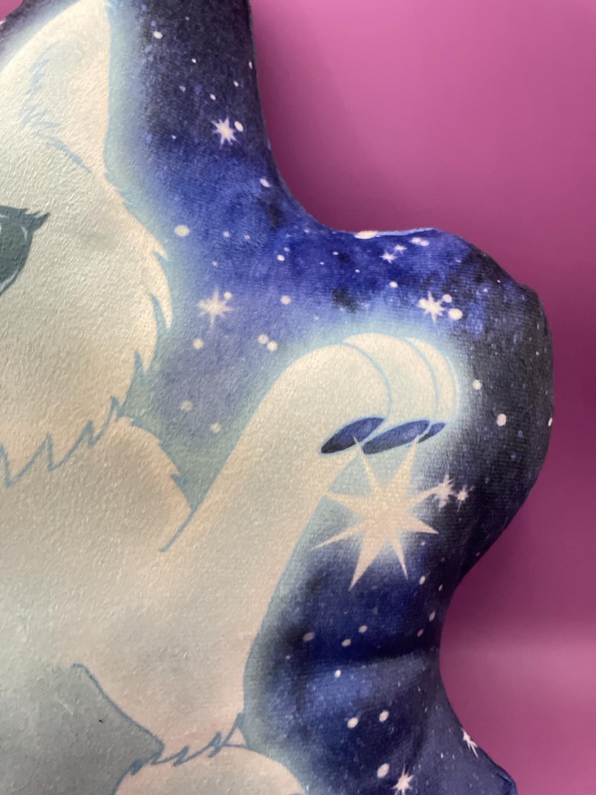 Cute Star Wolf Pillow Shadowolf Art