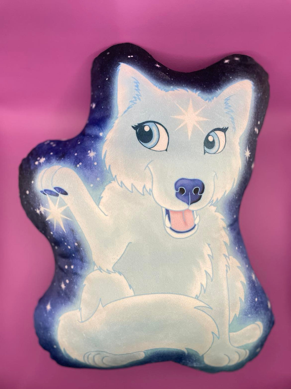 Cute Star Wolf Pillow Shadowolf Art