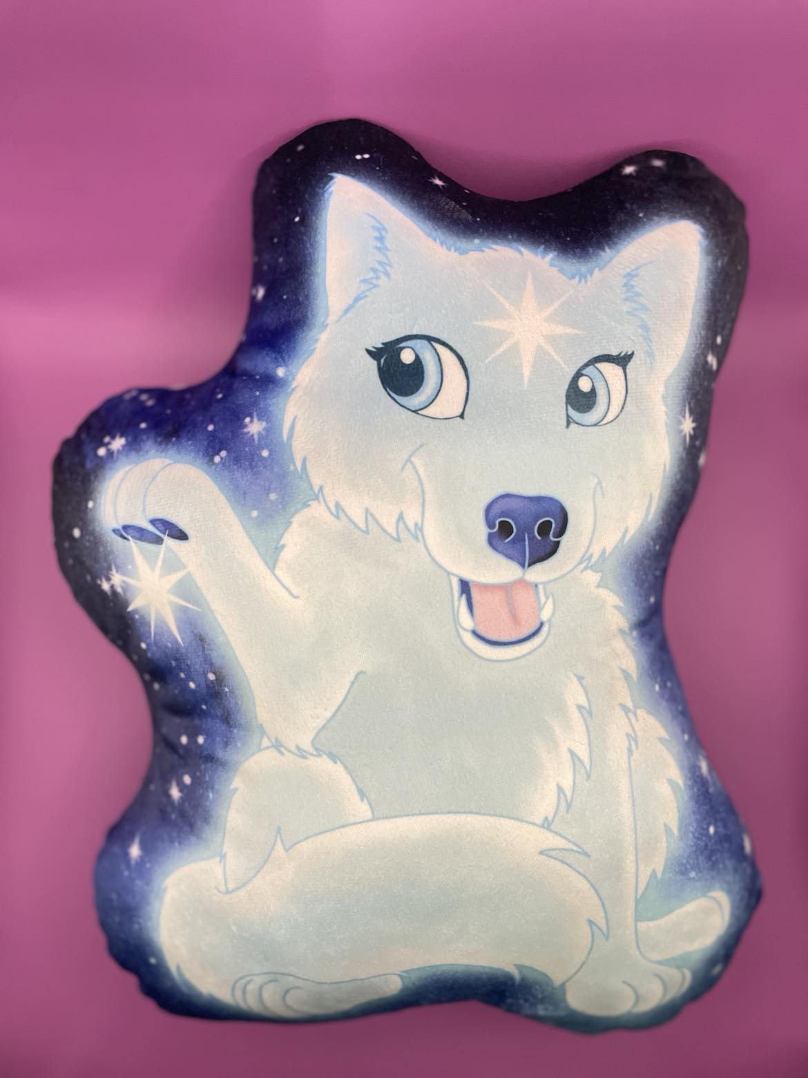 Cute Star Wolf Pillow Shadowolf Art