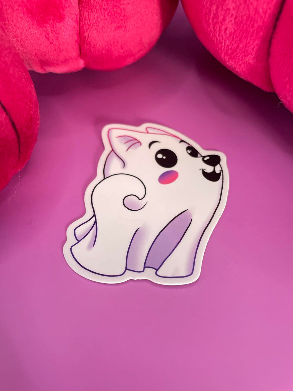 Ghost Pup Tail Sticker Shadowolf Art