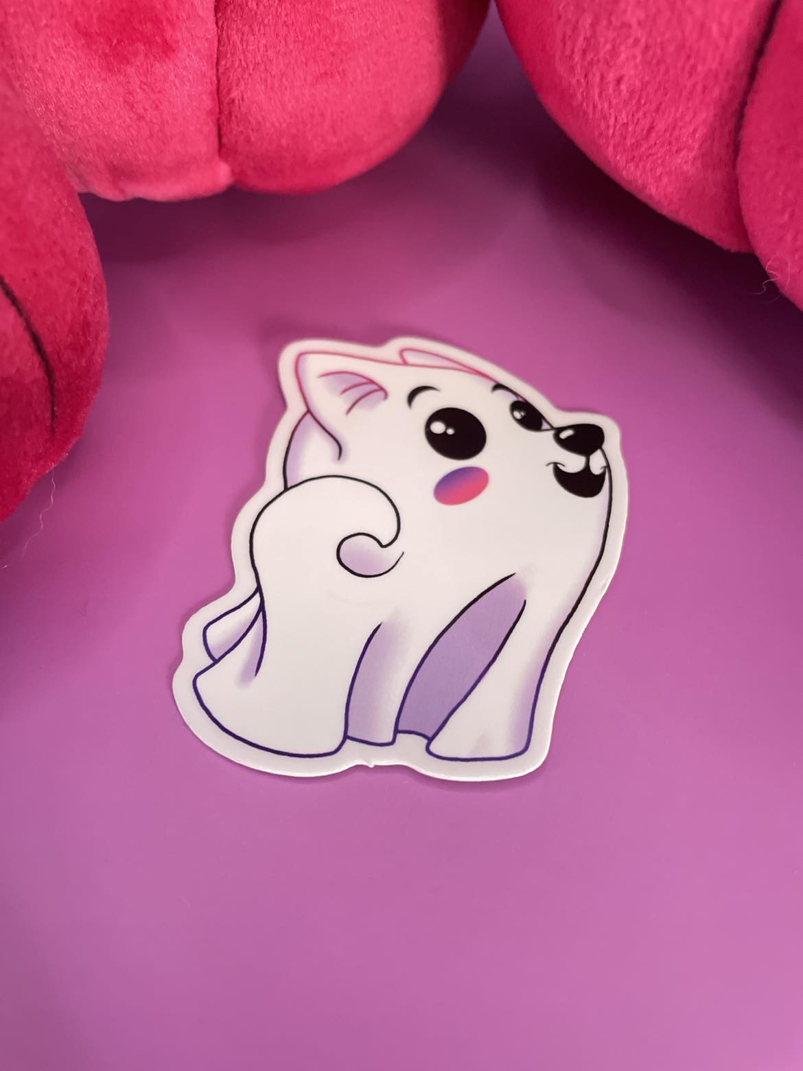 Ghost Pup Tail Sticker Shadowolf Art