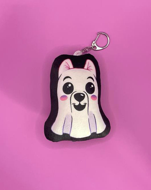 Ghost Pup Pillow Keychain Shadowolf Art