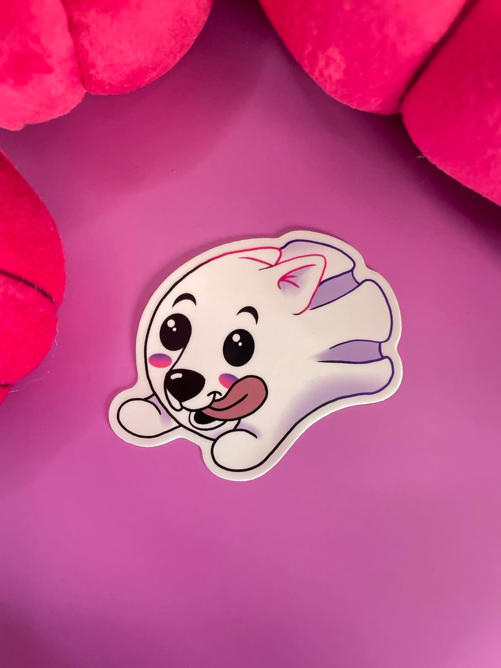 Flying Ghost Pup Sticker Shadowolf Art