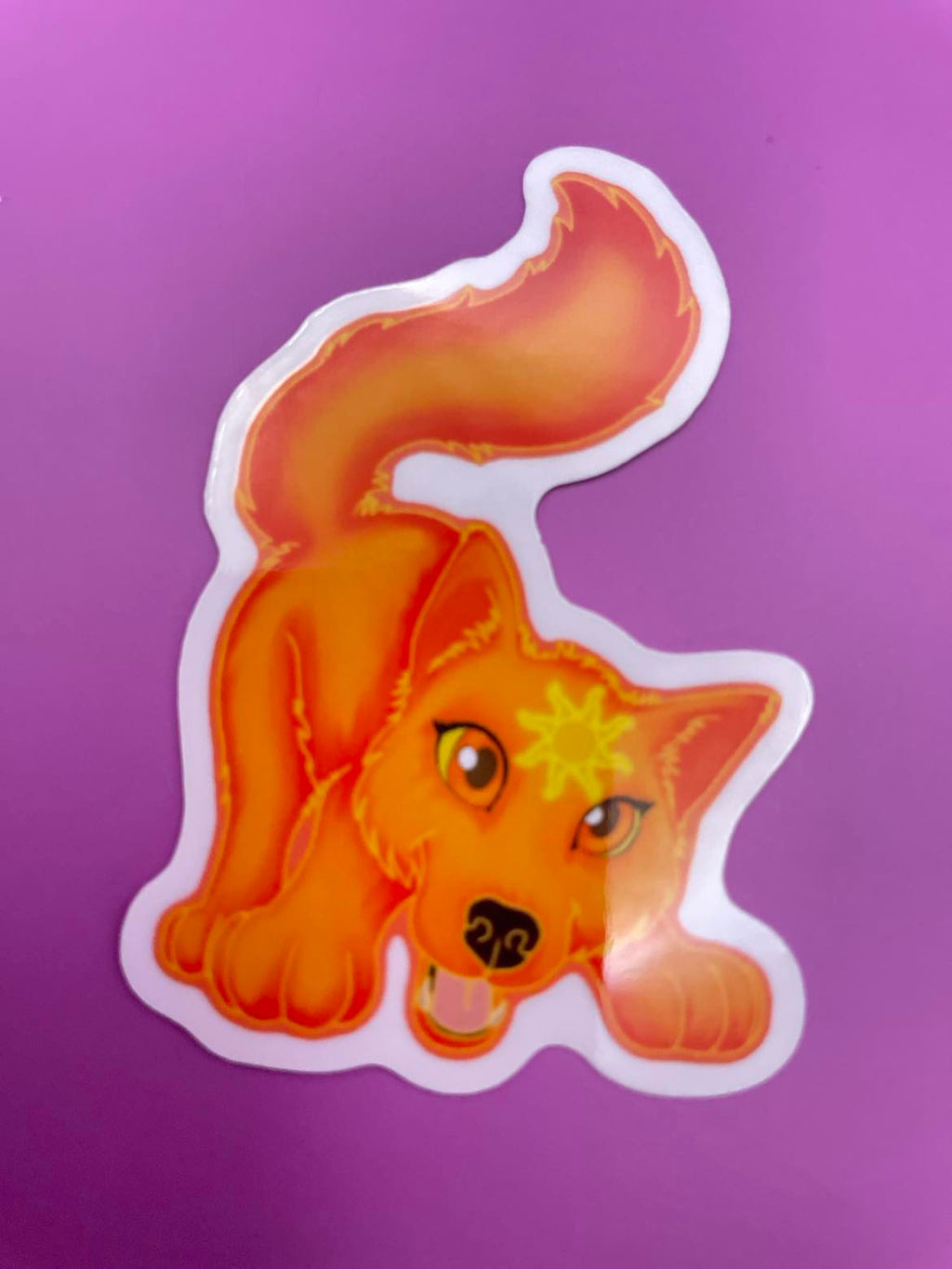 Cute Solar Wolf Sticker Shadowolf Art