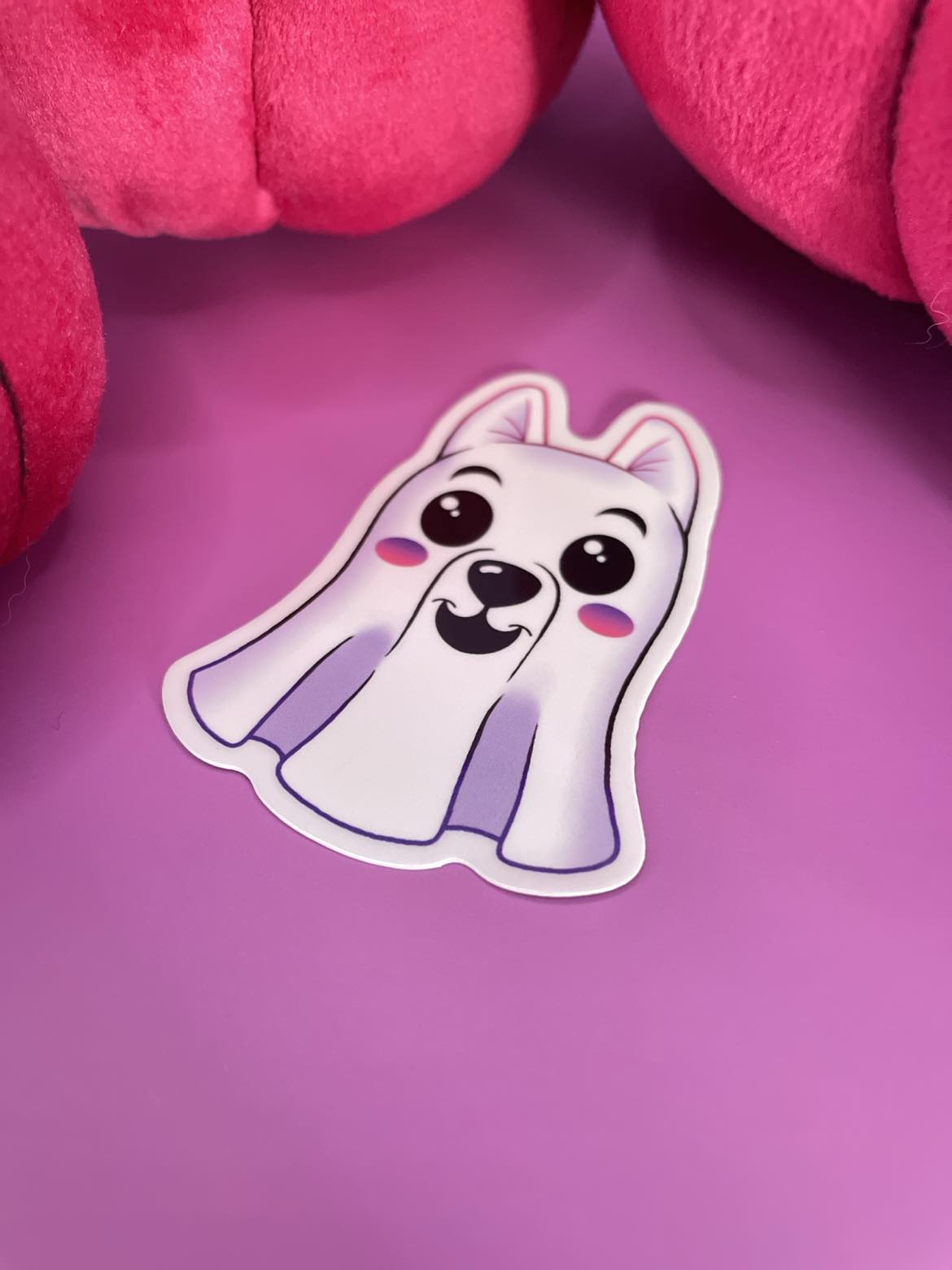 Ghost Pup Sticker Shadowolf Art